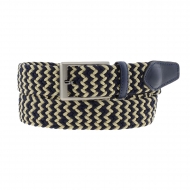 Cintura elastica italiana in blu navy e beige